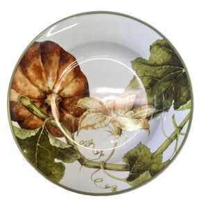 Williams Sonoma Botanical Pumpkin Coupe Soup Pasta Salad Bowl 9” Fall Harvest